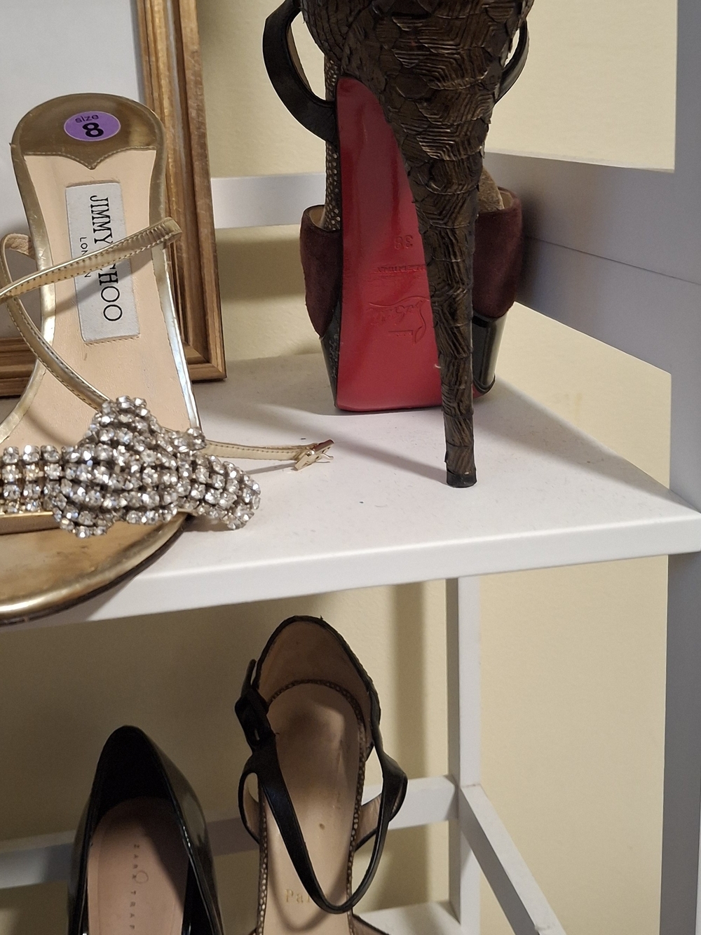 Jimmy Choo Gold Crystal Embellished Strappy Sandal